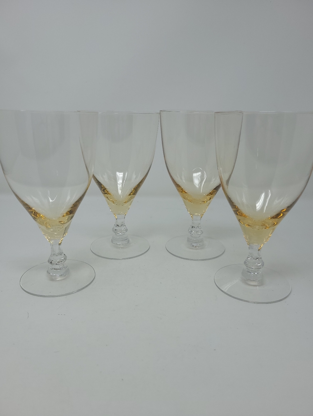Fostoria Crystal Vogue Fostoria Crystal Vogue Gold Tint Wine Glasses Set of 4